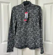 Spyder Ladies' Fleece Printed Half Zip, Black/White