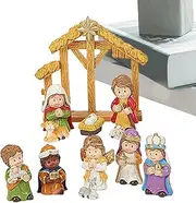 Nativity Scene Sets - Religious Holiday Decor, Nativity Scene Display | Baby Jesus Nativity Mantle Decor with Realistic Texture Features, Shelves Decorative Nativity Figurines for Gifting Decoration
