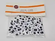 Bulk 144 pcs VTG Zims 12mm Oval Black Paste-On Plastic Eyes Amigurumi Craft Doll