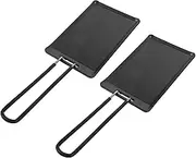 1Set Handheld Stainless Steel Griddle Pan Camping Grill Pan with Removable Handles for Outdoor Cooking Bbqs and Flat Frying Housewarming Present