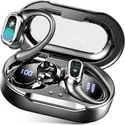 Wireless Earbuds, 2024 Bluetooth 5.3 Headphones Sport, Bluetooth Earbuds with ENC Noise Canceling Mic, 50H Stereo Wireless Headphones IP7 Waterproof with Earhooks, Dual LED Display for Running/Workout