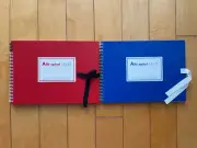 2 RED & BLUE HARDCOVER ARTIST SPIRAL SKETCHBOOKS NOTEBOOK NEW
