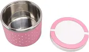 Round Insulated Leak Proof Lunch Box Portable Large Thermal Food Container Office Travel (Pink)