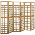 6-Panel Room Divider Trellis Folding Privacy Screen Stand Solid Fir Wood