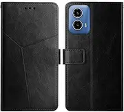 Compatible with Motorola Edge 30 Neo 5G Cover,Compatible with Motorola Edge 30 Lite 5G PU Leather Card slot Magnetic Closure Flip Kickstand Black