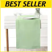Sage Green Linen Table Runner - 100% Pure Flax, 14 x 90 Inches, Machine Washable