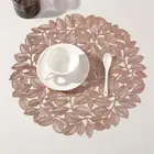 Heat-Resistant Hollow Elm Leaves Placemat PVC Table Mats Hotel Dining Table