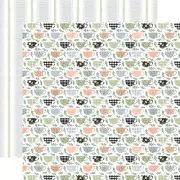 2 Sheets of Echo Park Paper COFFEE & FRIENDS 12x12 Cardstock - Mocha Mugs