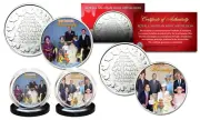 BRITISH MONARCHY THEN & NOW Princess Diana Queen Elizabeth RCM 2-Coin Set w/ COA