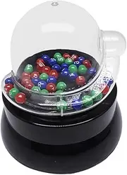 Generic Shaker Mixer Wheel Gumball Mini Machine Electric Jackpot Machine Vending Raffle Track Bingo Game Car Game Machine Dispenser Lotto Ball Machine Bingo Balls Black Pp Material