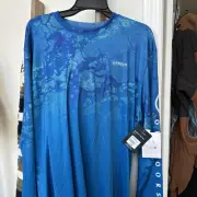 Magellan Long Sleeve Fish Ombré Crew Nat Blue Size L