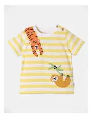 [Sprout] Animal Stripe T-Shirt in White