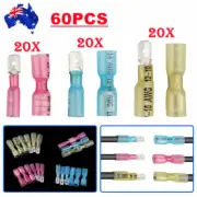 60PCS Heat Shrink Quick Disconnect Spade Wire Connectors Splice Crimp Terminals