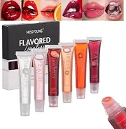 RoseFlower 6Pcs Liquid Lip Gloss Set, Fruity Oil New Water Sensation Moisturizing Mirror Repairing Care, Lipgloss Lipsticks Crystal Jelly Balm