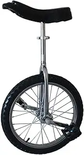 20 Inch Classic Chrome/Black Unicycle, Adjustable Outdoor Unicycle with Lightweight Aluminum Frame for Adult/Big Kids/Mom/Dad, Best Birthday Gift (Color : Silver, Size : 20 Inch) Durable TDF
