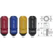Project Kics Leggdura Racing Shell Lugs 53mm Closed End 16+4 Locks 12X1.5 Red