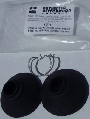 MOPAR CORRECT Torsion Bar Boots and Clips Set Kit A B C and E Body 173 (for: Chrysler)