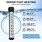 2000W Immersion Water Heater with 304 Stainless Steeland Anti-scalding Bucket He
