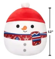 ⛄️Squishmallows Manny The Snowman 12” Plush Toy, Brand New With Tags Holiday