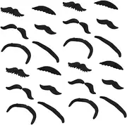 24pcs Fake Beard Halloween Decoration for Masquerade Fake Mustaches Sticker Mustaches Costume Facial Hair Cosplay Props Mustaches Stickers Costumes Chemical Fiber Black