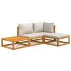 4-Piece Garden Lounge Set Wood Timber Outdoor Patio Modular Sofa Chair Furniture