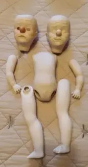 Emmett Kelly Clown Porcelain Doll Kit 2 Heads