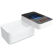 Foldable Design Quick Charge 3.0 4 Usb Type-C Usb Eu Charger Station Hub With Led Display