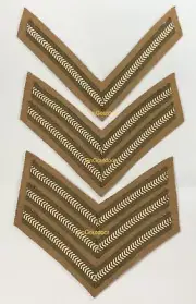 WW1 British Cloth Stripes Insignia Arm Chevrons Rank Badge Set Of Three