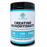 Creatine Monohydrate Micronized Unflavored 500G, 5000mg Per Serv (5g), 100 Se...