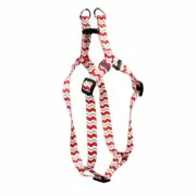 Yellow Dog Design Peppermint Stick Chevron Stripes Step-in Harness, Large-1" Wid