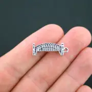 BULK 25 Bridge Charms Antique Silver Tone 3D Arch Bridge - SC047