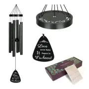 Wind Chimes for Outside, Unique Top 34”， Large Aluminium Wind Chimes, Memoria...