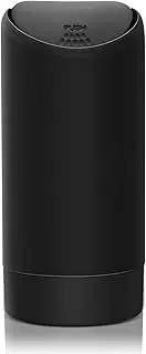 Mini Trash Can with Lid for Car Cup Holder Washable Silicone Automotive Kitchen and Office Mini Dust Holder Litter Rubbish Bin (Black)
