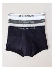 [Armani] Cotton Stretch Trunks 3 Pack in Multi