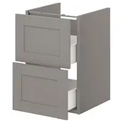ENHET base cb f washbasin w 2 drawers, grey/grey frame, 40x42x60 cm