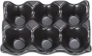 6 Grids Egg Trays Ceramic Egg Holder Anti-Slip Egg Box Frige Shockproof Egg Storage for Home Kitchen Restaurant-Black