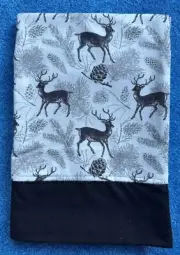 My wild side - deer print handmade flannel pillowcase-name option