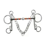 Horse Bit All Purpose with Copper Rollers, Curb Chain, Hooks Horse Snaffle