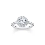 Genuine THOMAS SABO Halo ring with white zirconia in brilliant cut