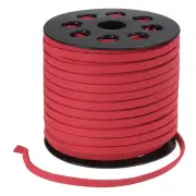 50 Yards x 5mm Faux Suede Leather Cord for Beading, Red
