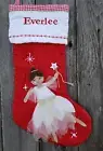 Fairy Ballerina Pottery Barn Kids Christmas Stocking Monogram Everlee O813