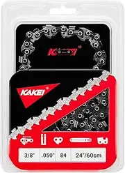 KAKEI 24 Inch Chainsaw Chain 3/8" Pitch .050" Gauge 84 Drive Links Fits Husqvarna 460 (Rancher), Stihl 33RS 84 25"/24" MS390 MS310 MS361 MS460 MS500 - Echo 72LPX84CQ, E84 (1 Chain)