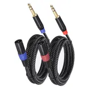 TRS to XLR Male Patch Cables,15ft 22AWG Microphone Cables 6.35mm to 3-Pin 2Pcs