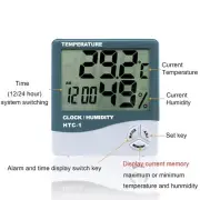 Digital Thermometer Humidity Meter Room Temperature Indoor LCD Hygrometer Clock