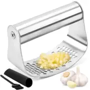 Garlic Press, Garlic Press Rocker Set Stainless Steel Garlic Mincer Garlic Cr...