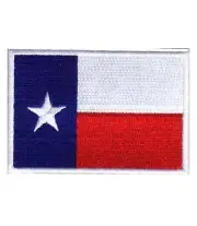 Texas Flag White Border Patch, 50 State Flag Patches