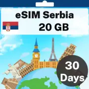 eSIM Serbia - 20 GB - 30 Days - Travel eSIM | QR code activation
