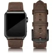 EDIMENS Leather Bands Compatible with Apple Watch 42mm 44mm 45mm Band Men Women,Vintage Genuine Leather Wristband Replacement Band Compatible for Apple iwatch Series 8 7 6 5 4 3 2 1 SE Sports Edition