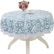 Table Cloth Waterproof Round Table Cover 70.86inch/180cm PVC Plastic Tablecloth Round Fitted Tablecloths Waterproof Oil-Proof Plastic Table Cover