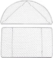 OKUMEYR 2pcs Stainless Steel Net Barbecue Meshes Racks for Outdoor Cooking Camping